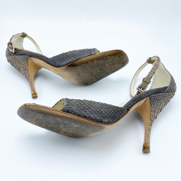 Prada ๐ Snakeskin Square toe Sandals fits like a 36.5/ 6.5 Y2K - Picture 7 of 7